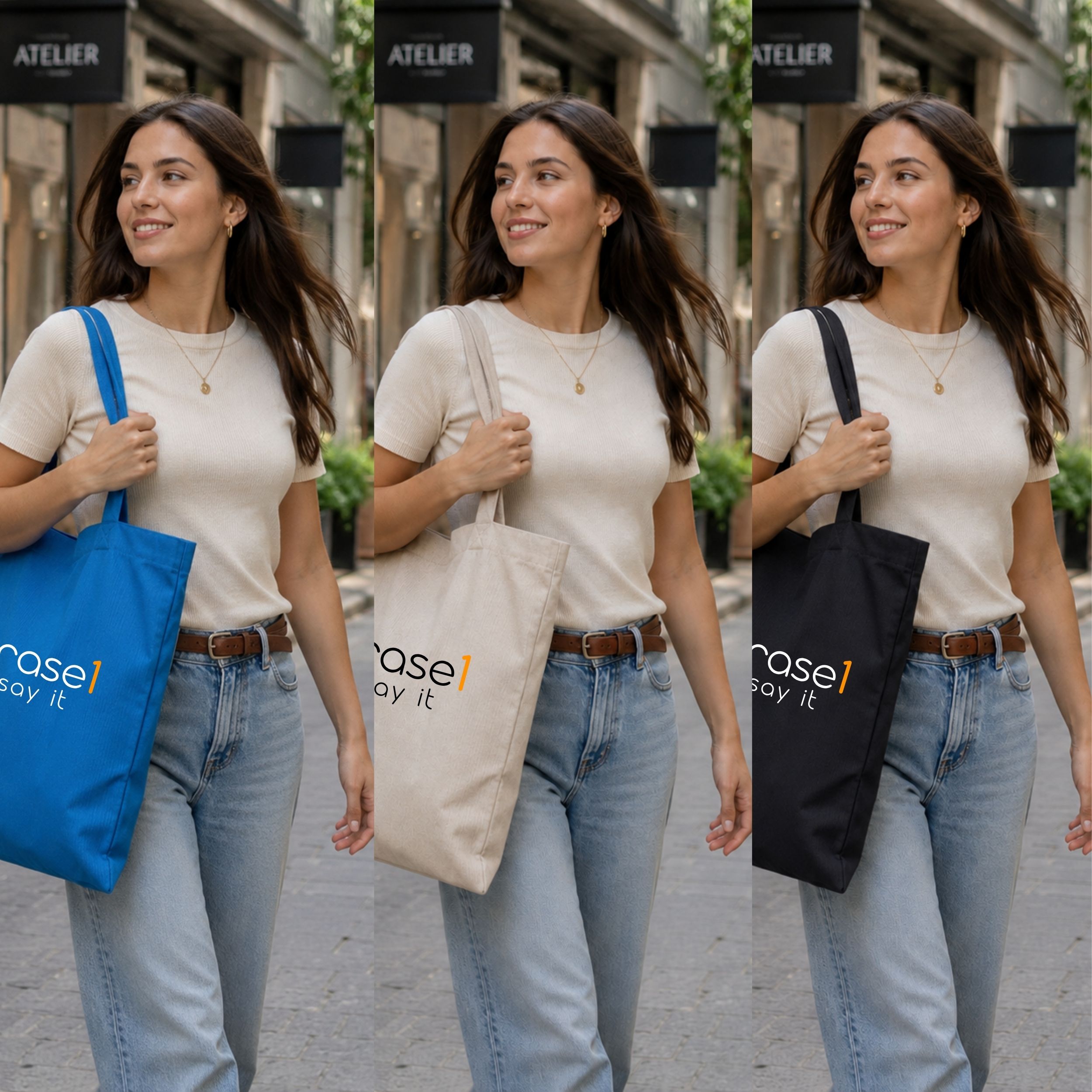 Premium Shopper mit Spruch „strandtasche? lifestyle-container.“